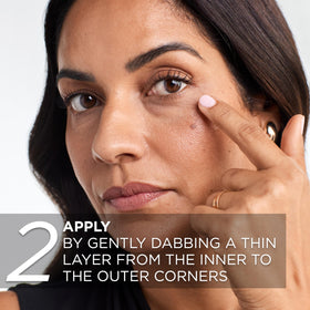 L'Oreal Paris before and after under-eye comparison showing visible instant tightening