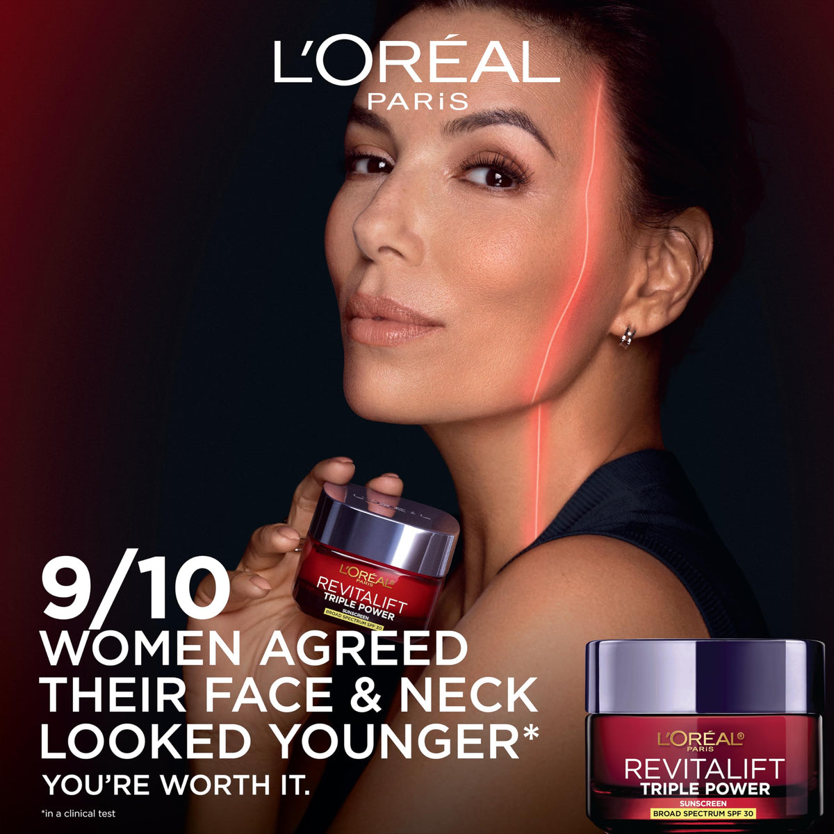 L'Oreal Paris close-up of creamy texture highlighting quick absorption