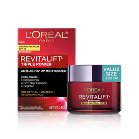 L'Oreal Paris jar front view showing product and brand benefits