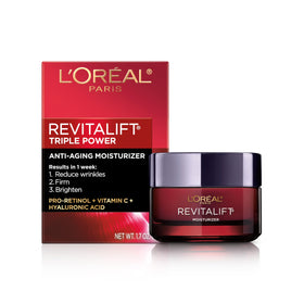 L'Oreal Paris jar front view showing product and modern packaging benefit: recognizable brand care