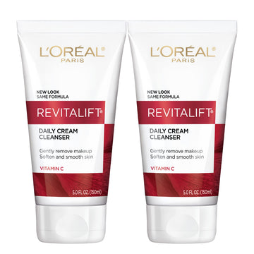 L'Oreal Paris front packaging showing two 5 fl oz tubes for daily cleansing