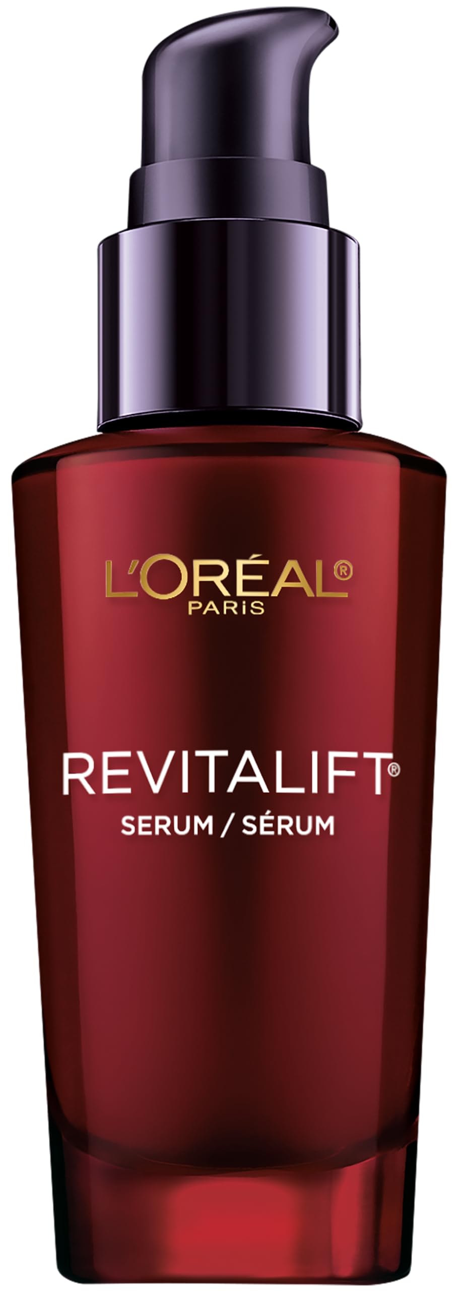 L'Oreal Paris front packaging showing bottle and label benefit