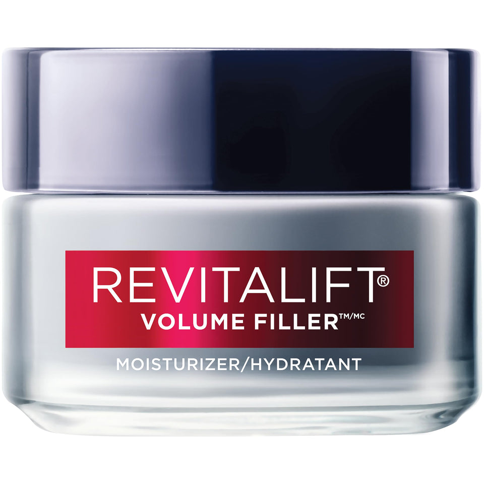 L'Oreal Paris RevitaLift front packaging showing moisturizer and visible smoothing benefit