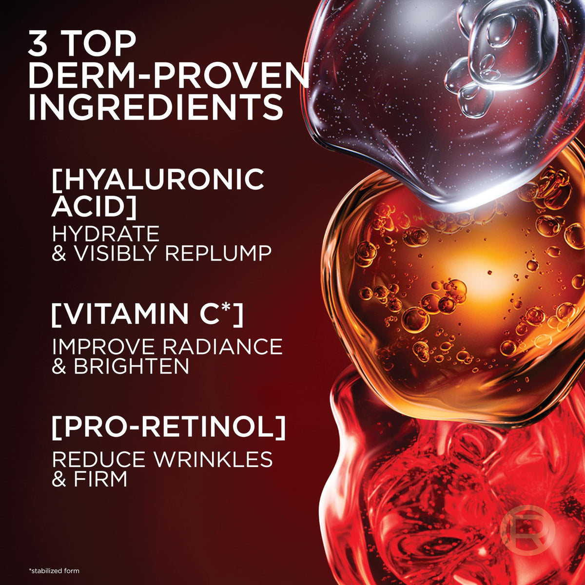 L'Oreal Paris Pro-Retinol ingredient close-up for wrinkle-targeting benefit