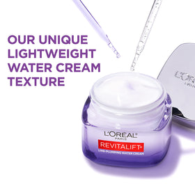 L'Oreal Paris ingredient label highlighting hyaluronic acid and ceramides