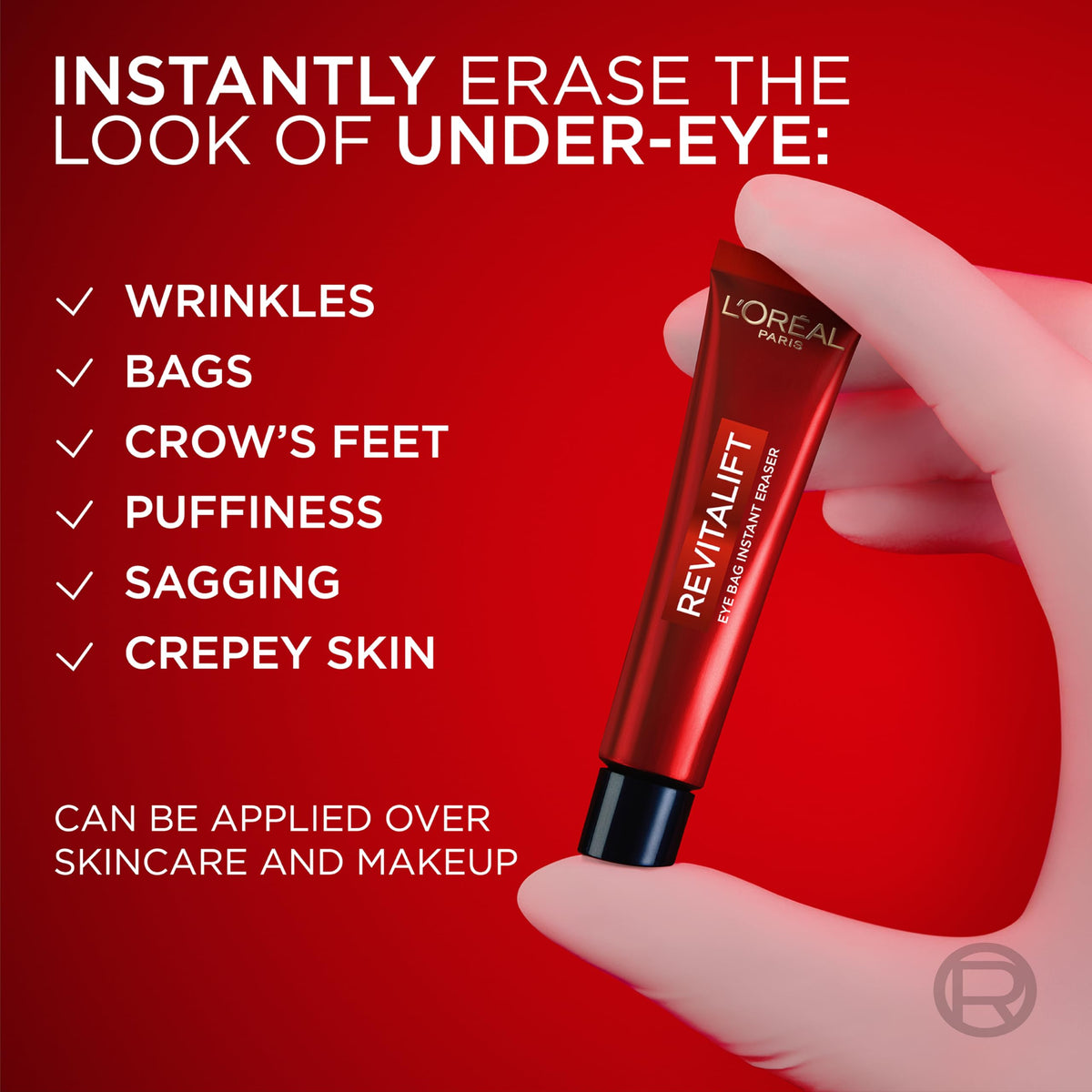 L'Oreal Paris open tube and dispenser demonstrating controlled small-amount application
