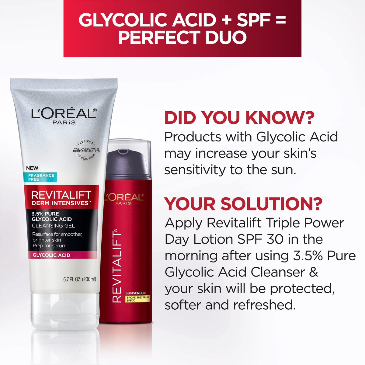 L'Oreal Paris pouring gel into hands for gentle application