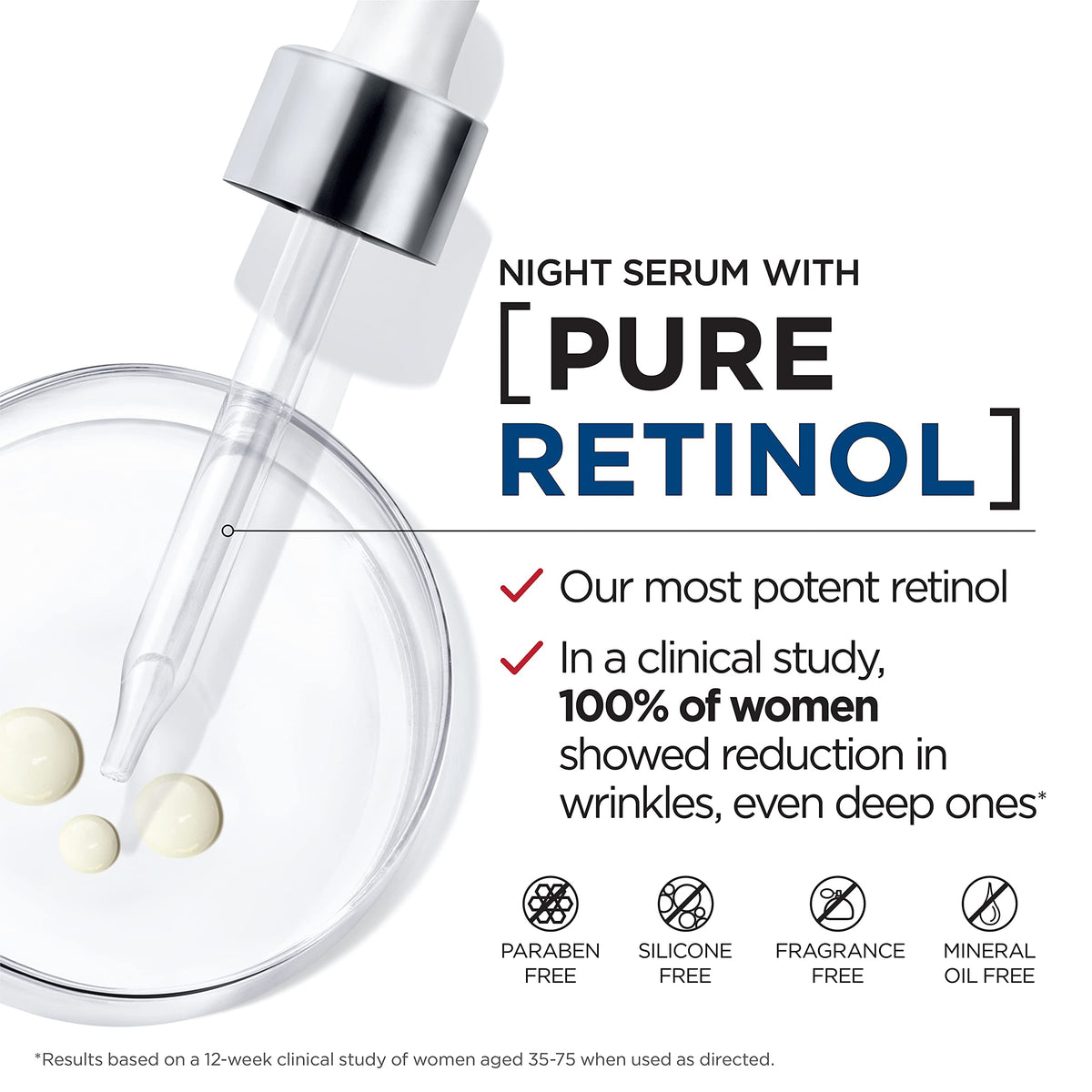 L'Oreal Paris pipette dispensing a drop of serum, controlled dosage benefit