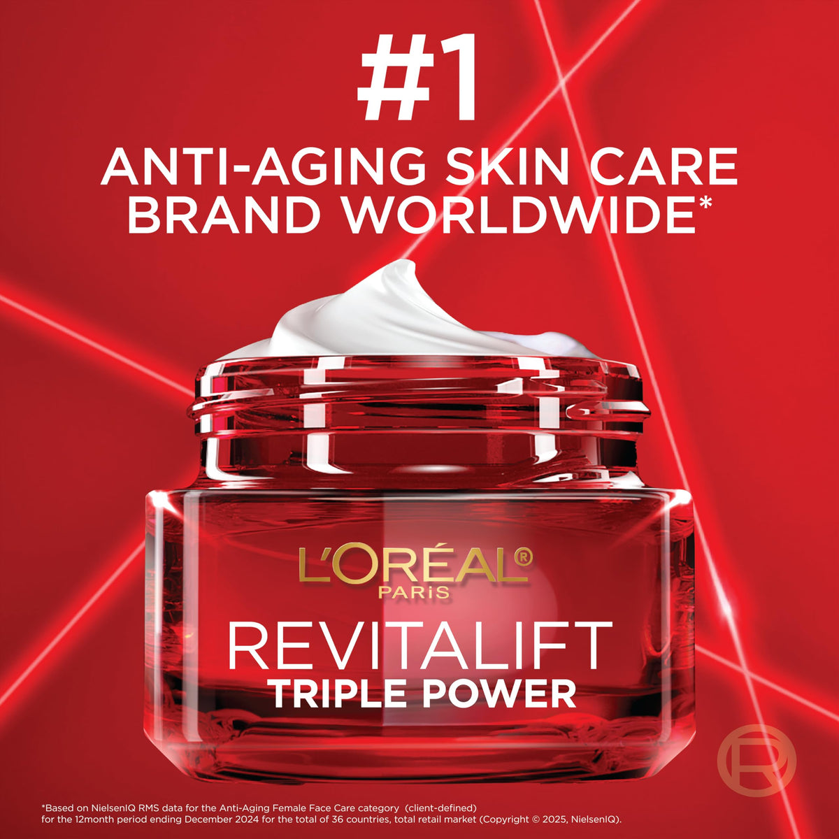 L'Oreal Paris 1.7 oz jar next to ruler for clear size comparison and travel-friendly benefit