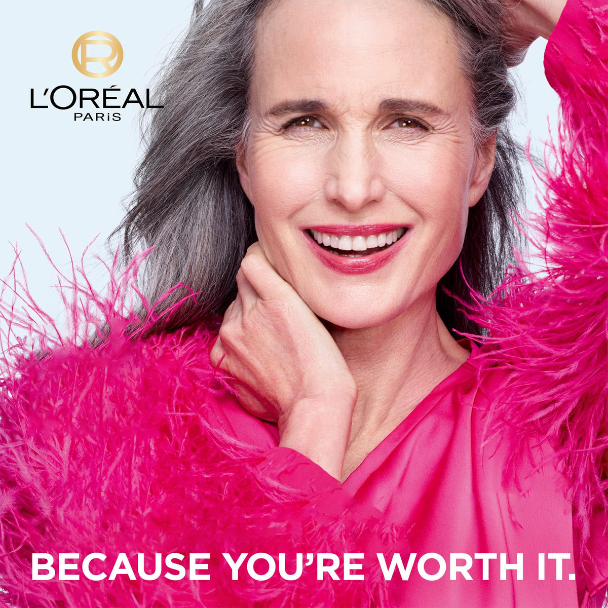 L'Oreal Paris jar next to hand showing 1.7 oz size and travel-friendly benefit