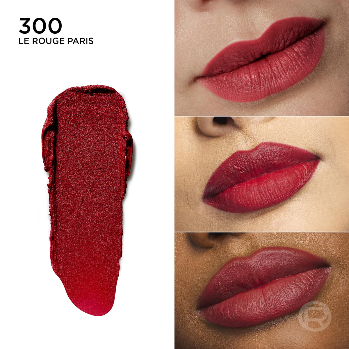 L'Oreal Paris open bullet showing soft-blur matte texture and smooth glide benefit