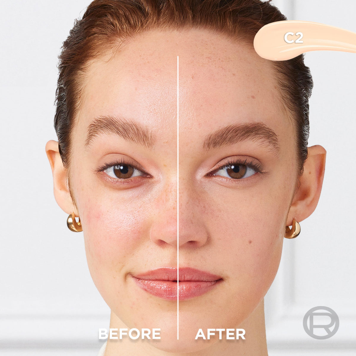 L'Oreal Paris flat tip applicator close-up for precise under-eye placement