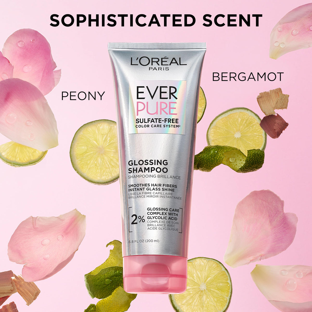 L'Oreal Paris glossy hair after use demonstrating reflective shine and smooth finish