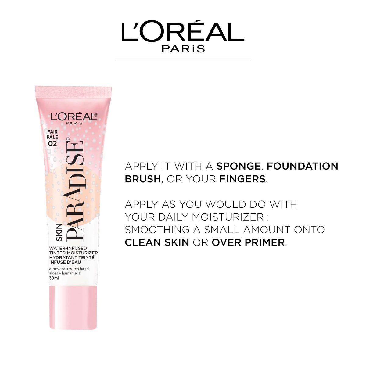 L'Oreal Paris close-up of creamy water-infused texture showing lightweight hydration
