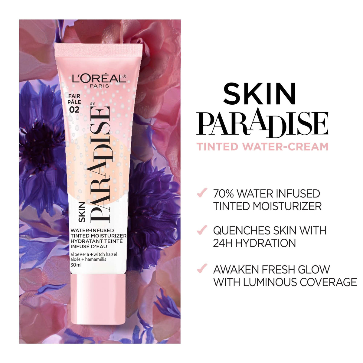 L'Oreal Paris tube dispensing product to demonstrate controlled, mess-free application