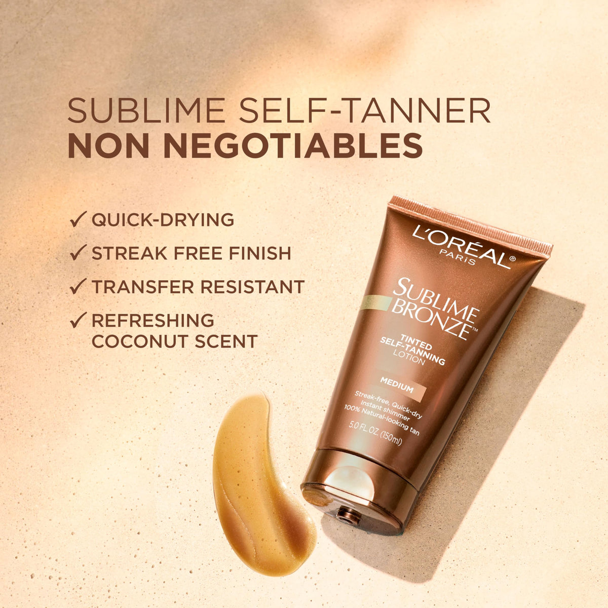 L'Oreal Paris bottle in hand indicating travel-friendly five-ounce size benefit