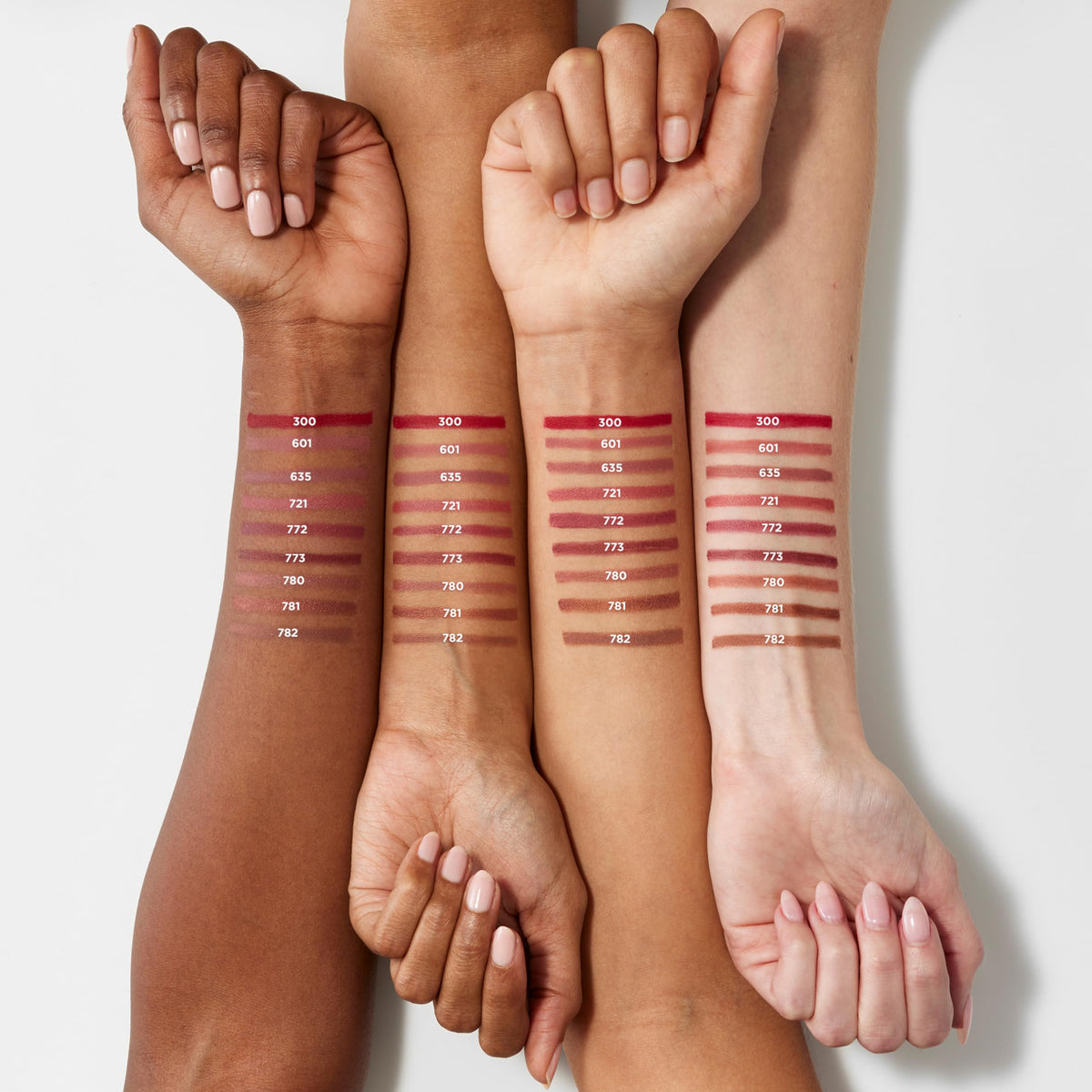 L'Oreal Paris shade swatch on skin illustrating true color payoff