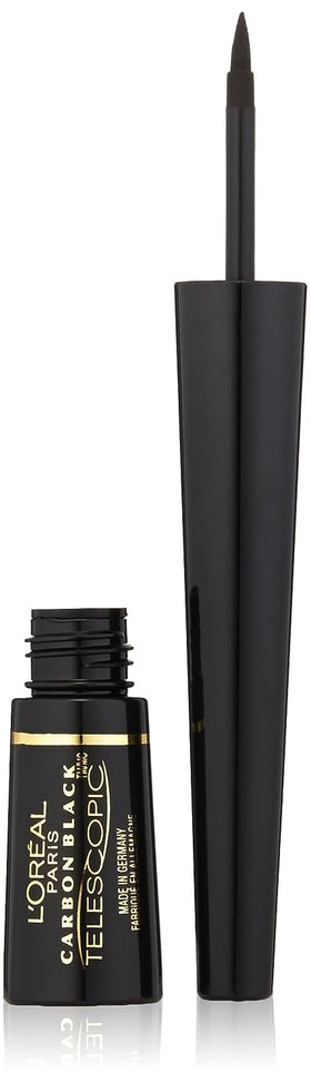 L'Oreal Paris front packaging of Telescopic Precision Eyeliner showing carbon black tube and label