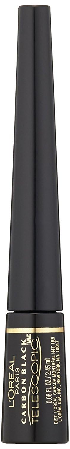 L'Oreal Paris ink flow detail showing deep carbon black pigment for bold definition