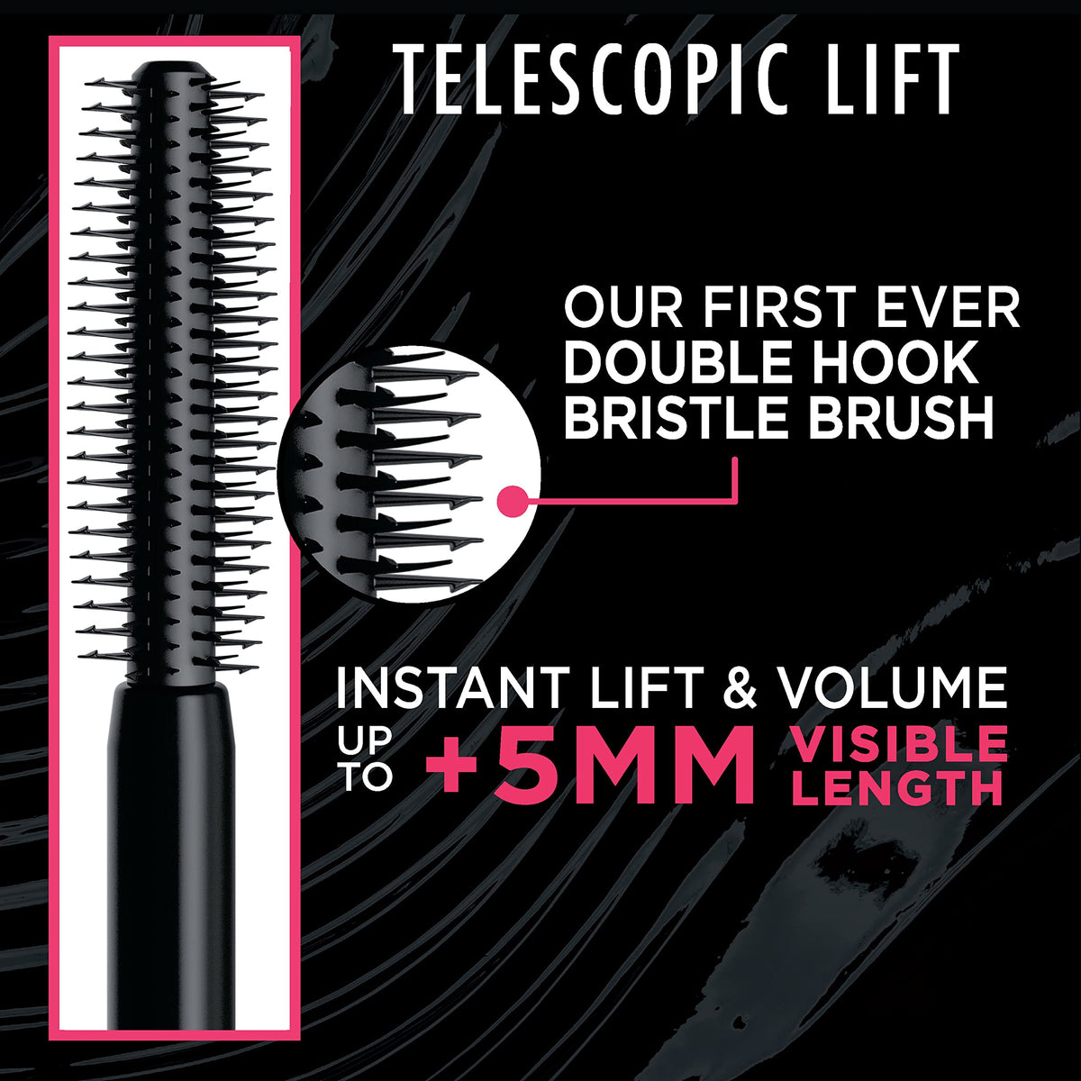 L'Oréal Paris wand pulled from tube illustrating controlled product load for length