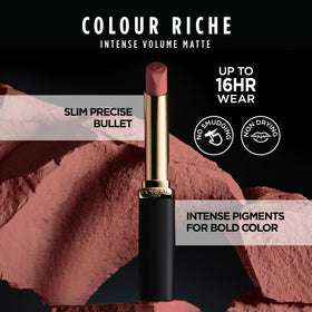 L'Oreal Paris swatch texture showing powdery matte finish and comfort