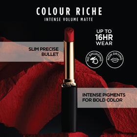 L'Oreal Paris texture close-up showing powdery matte finish and comfortable feel