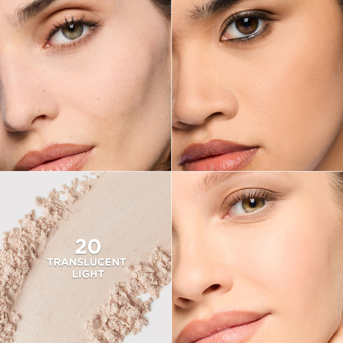 L'Oreal Paris translucent swatch on skin showing subtle brightening and color correction