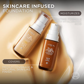 L'Oreal Paris foundation being blended with brush for natural finish