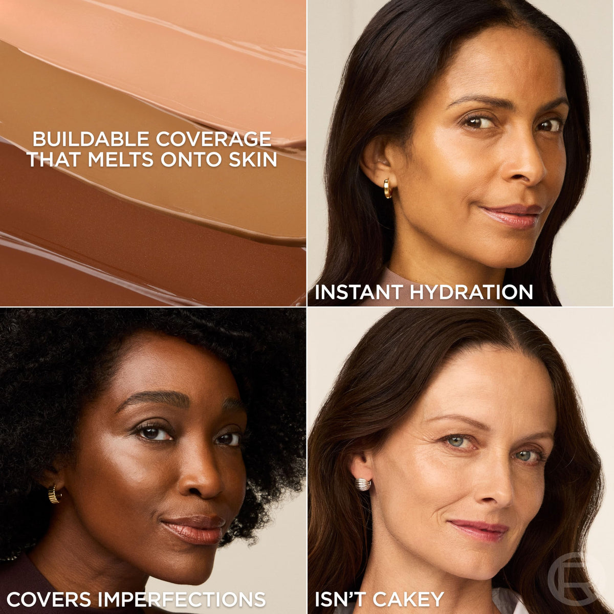 L'Oreal Paris application on cheek illustrating seamless, natural coverage