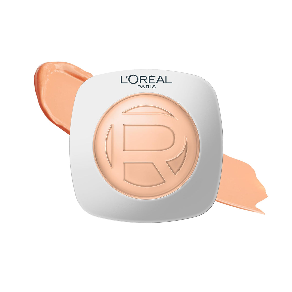 L'Oreal Paris compact front view showing neutral light 2.5 shade and compact design benefit: easy coverage