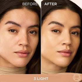 L'Oreal Paris open compact with mirror demonstrating travel-ready application convenience