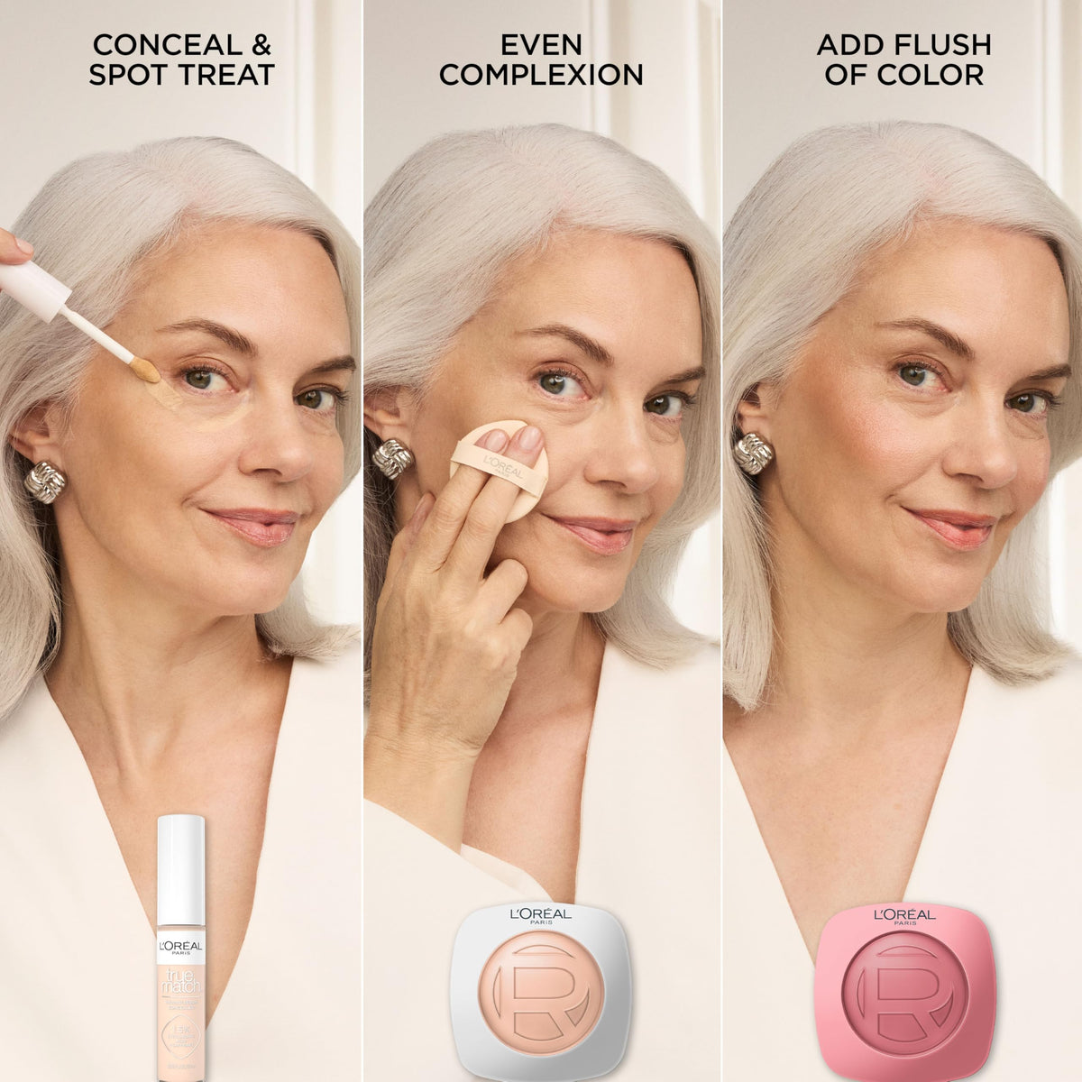 L'Oreal Paris product in a morning routine setting boosting quick beauty touch-ups