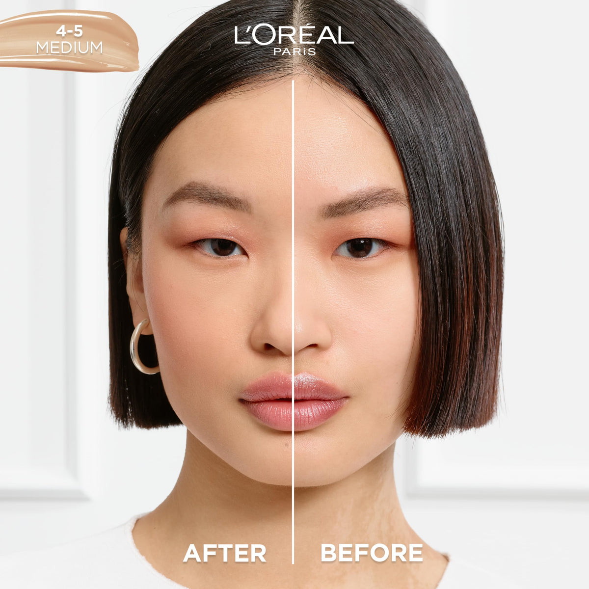 L'Oreal Paris serum texture on dropper highlighting hydrating formula
