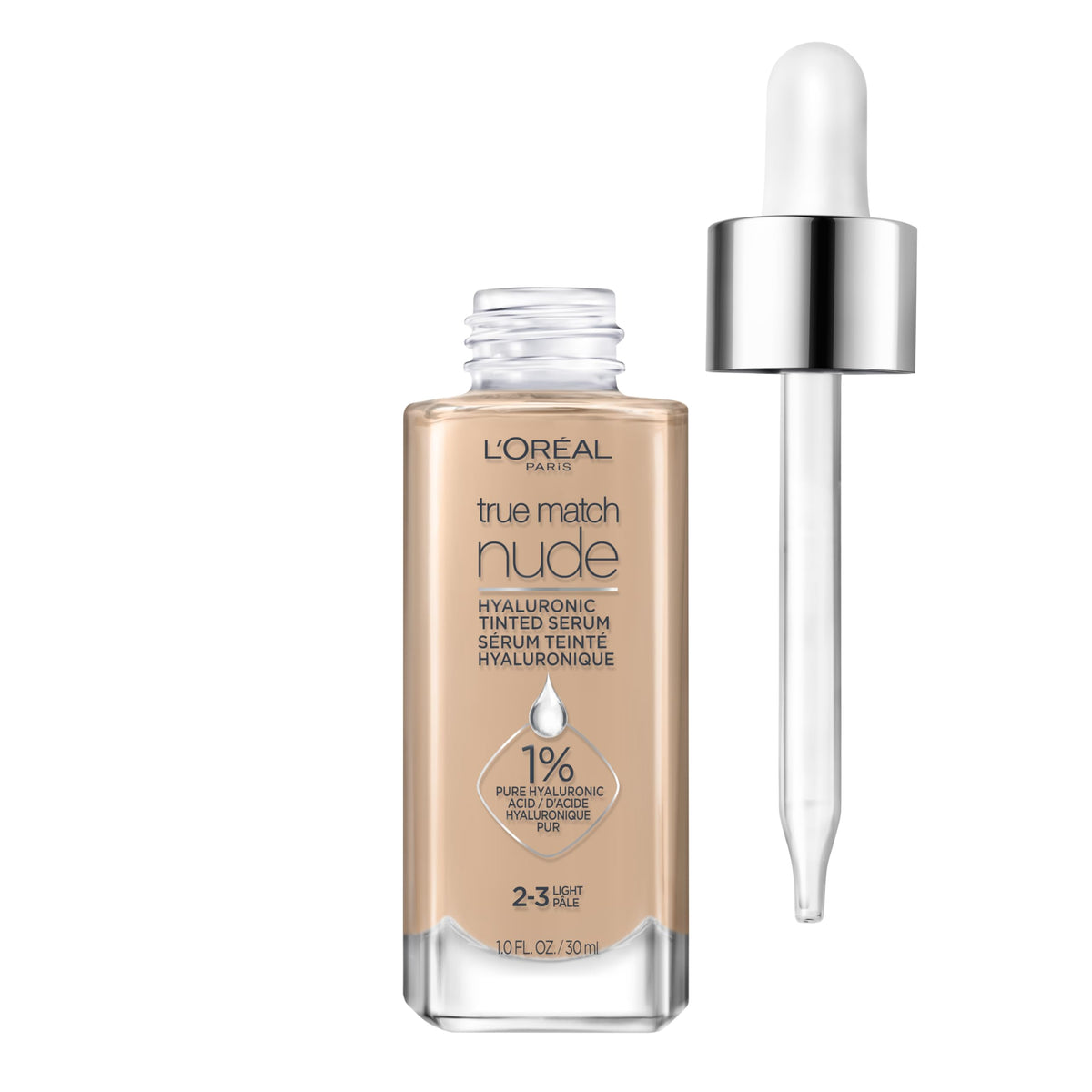 L'Oreal Paris front packaging showing bottle and label with bright finish