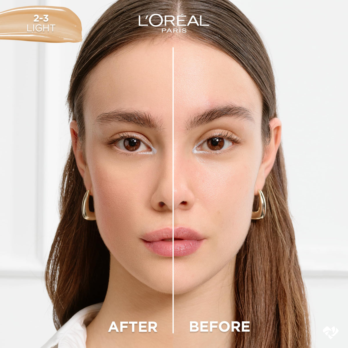 L'Oreal Paris pump dispensing tinted serum for clean, controlled application
