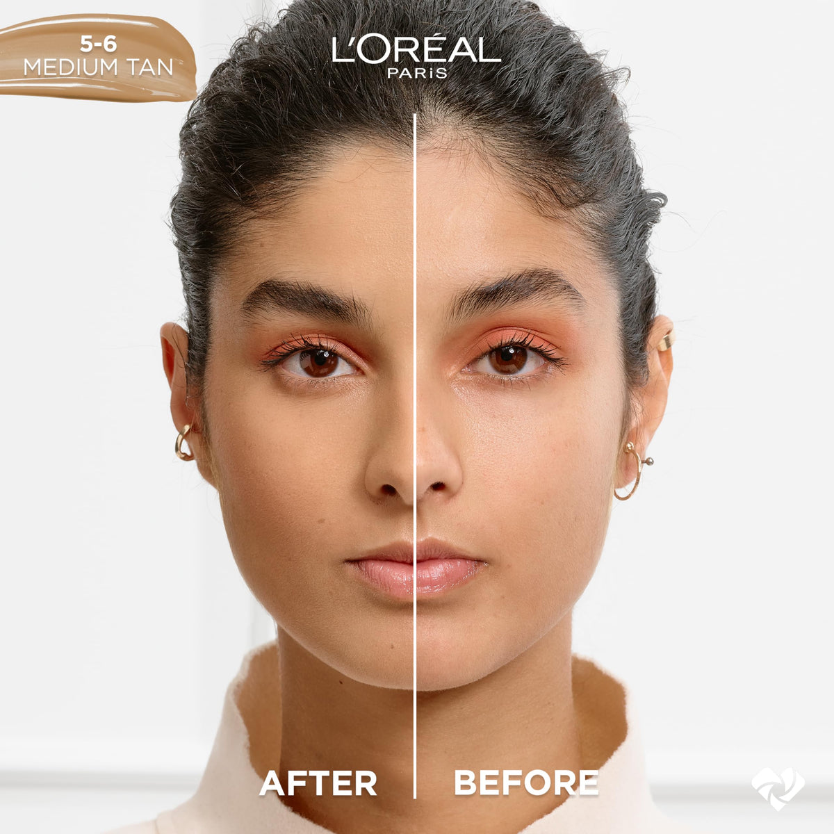 L'Oreal Paris pump-top detail focusing on dispenser for precise controlled application benefit