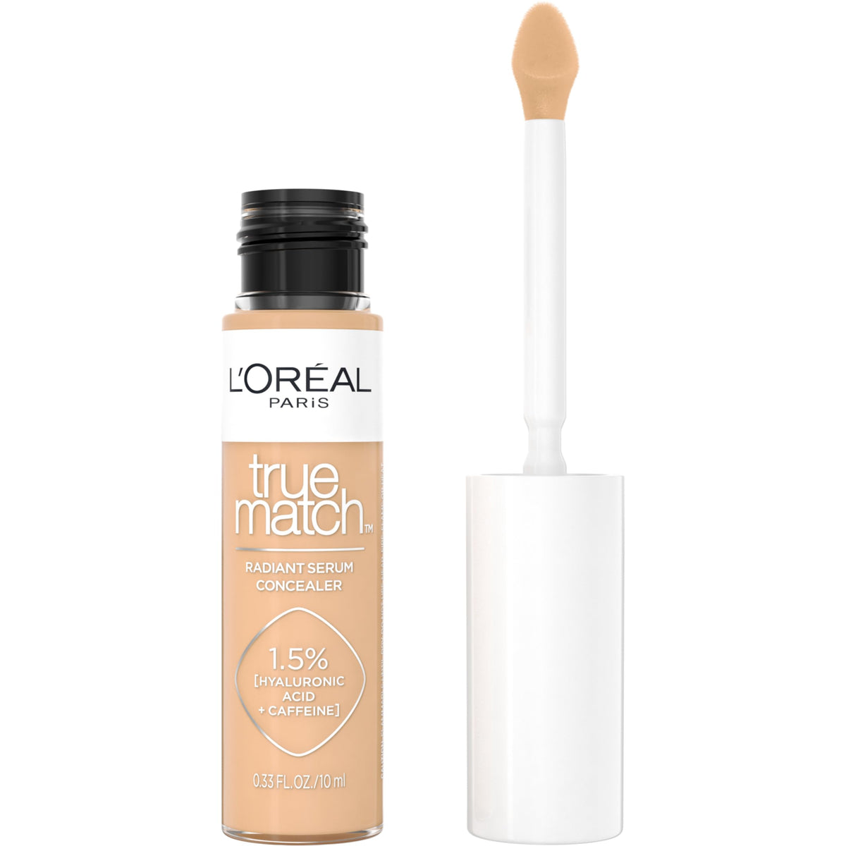 L'Oreal Paris front packaging showing tube and label, highlights quick brightening benefit