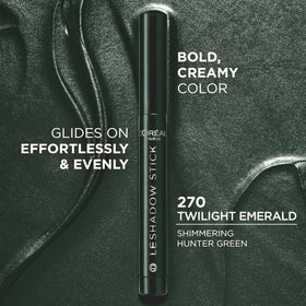 L'Oreal Paris shadow stick with cap removed showing retractable tip for easy application