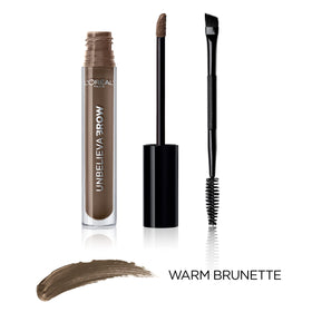L'Oreal Paris texture swatches in Warm Brunette showing buildable, natural color