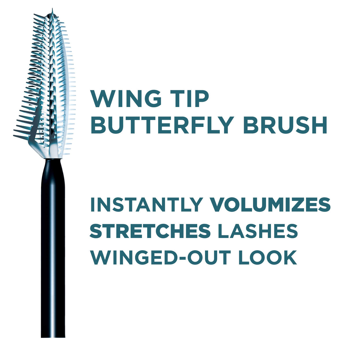 L'Oreal Paris mascara applied on lashes showing stretched length and volume