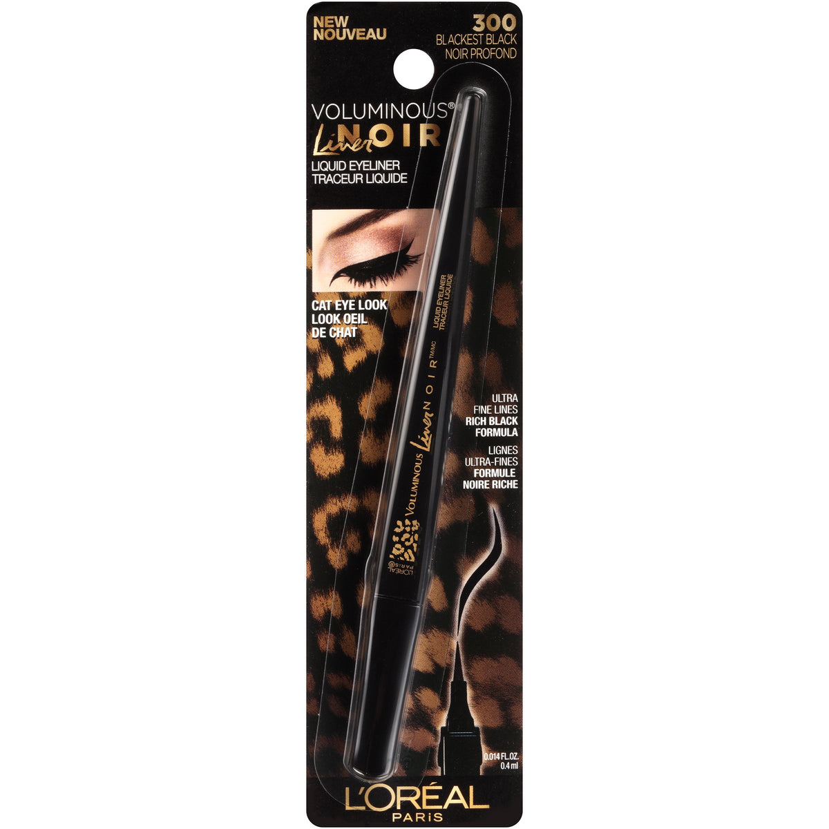 L'Oreal Paris liner next to a coin showing compact size and travel-friendly convenience