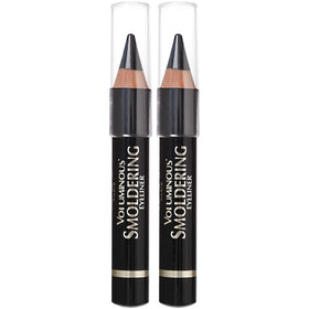 L'Oreal Paris front view of two eyeliners showing product pack and brand benefits
