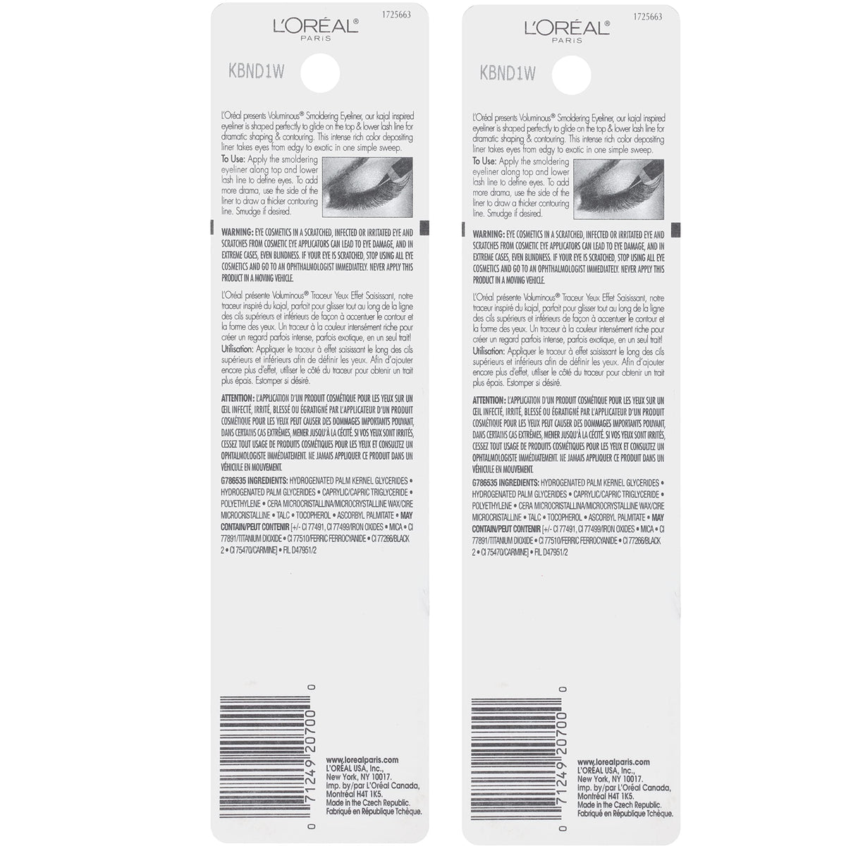 L'Oreal Paris pair with ruler showing product scale and real-life size