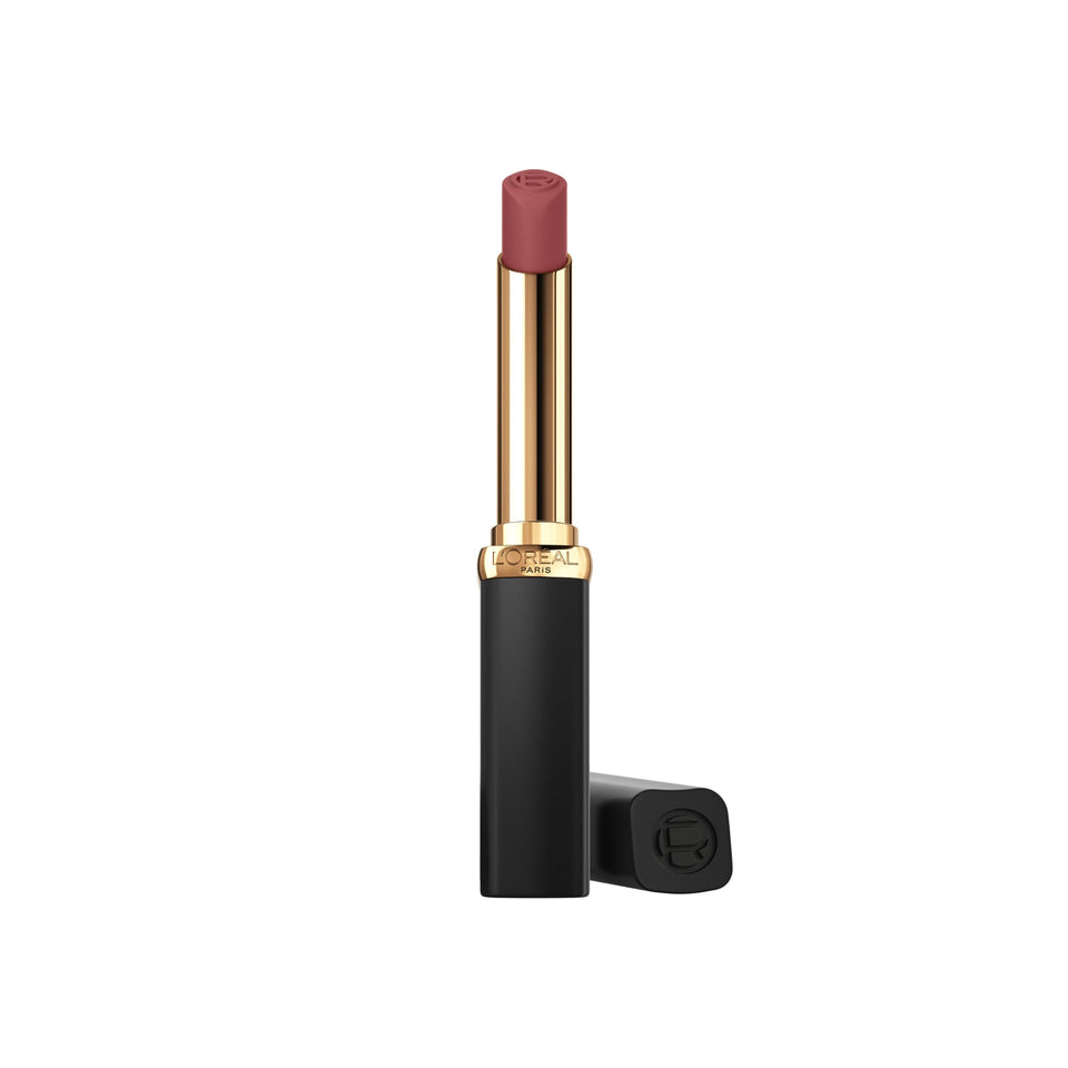 L'Oreal Paris lipstick front packaging showing rich berry shade and slim bullet for precise application