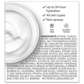 L'Oreal Paris cream on hand demonstrating lightweight application and hydration benefit