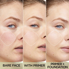 L'Oreal Paris primer being applied on hand to demonstrate blendability and redness neutralizing