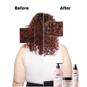 L'Oréal Professionnel applying shampoo to wet hair demonstrating gentle cleansing benefit