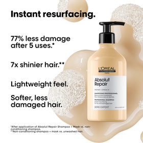 L'Oréal Professionnel Paris creamy shampoo texture close-up showing rich hydration