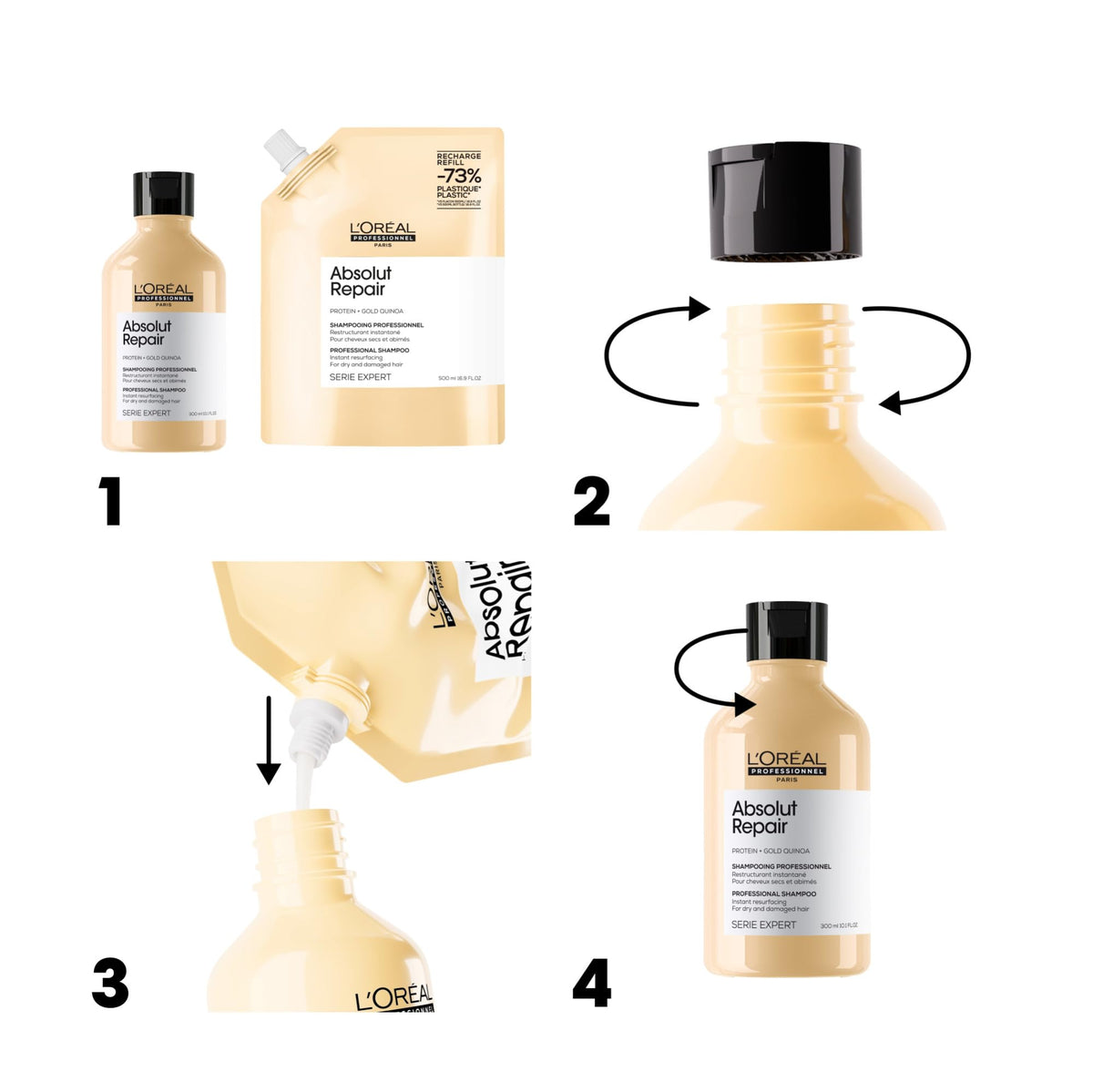 L'Oréal Professionnel Paris shampoo in bathroom scene supporting daily routine