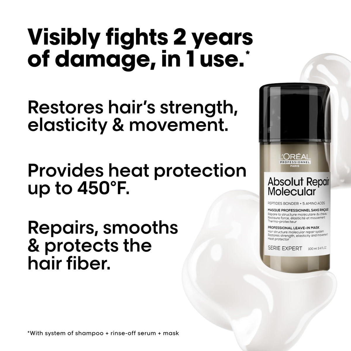 L'Oréal Professionnel Paris pump dispensing leave-in for easy use